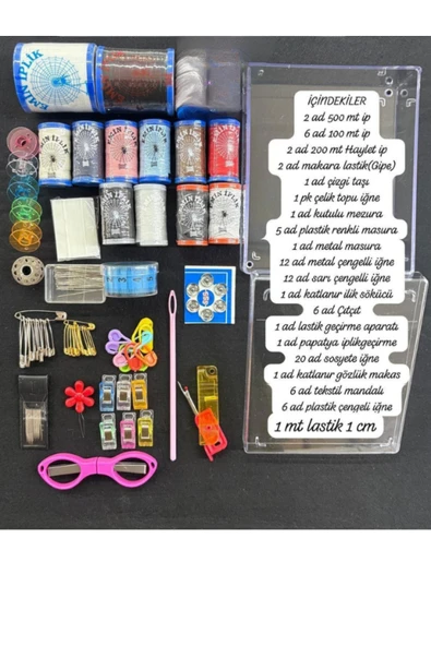 dm dikişmarket lüx set kutulu dikişe başlanğıç seti Mavi ürün görseli 1