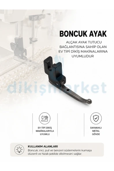 dm dikişmarket Ev tipi düz makina Boncuk Ayağı ev tipi boncuk ayak ürün görseli 1