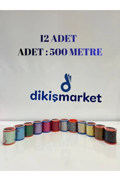 dm dikişmarket DİKİŞ MAKİNALARI İÇİN 500MT SARIMLI BOBİN / 120NO set1 ürün görseli 1