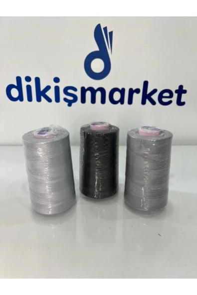 dm dikişmarket OLTALI 120no dikiş ipi makina ipi kopmaz 5000mt 3 adet ip Gri ürün görseli 1