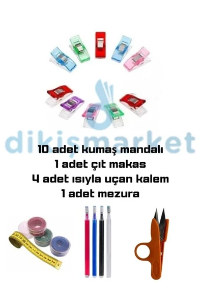 dm dikişmarket Dikiş Nakış Kumaş Kağıt Sıkıştırma Mandalı seti Ekru ürün görseli 1