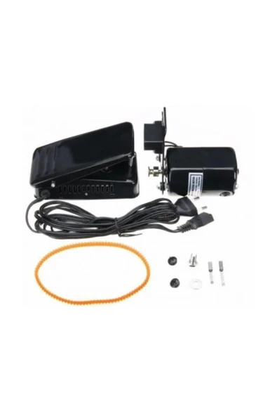 dm dikişmarket Ev Tipi Dikiş Makinası Motoru Ve Pedalı (130w Aile Makinesi Motor) siyah ürün görseli 1