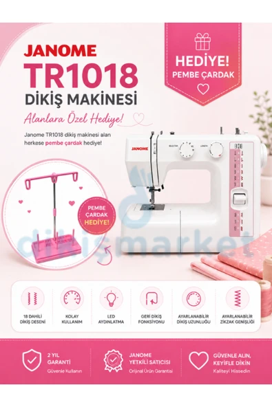 dm dikişmarket JANOME TR1018 Ev Tipi Taşınabilir Dikiş Makinası 1018 ürün görseli 1