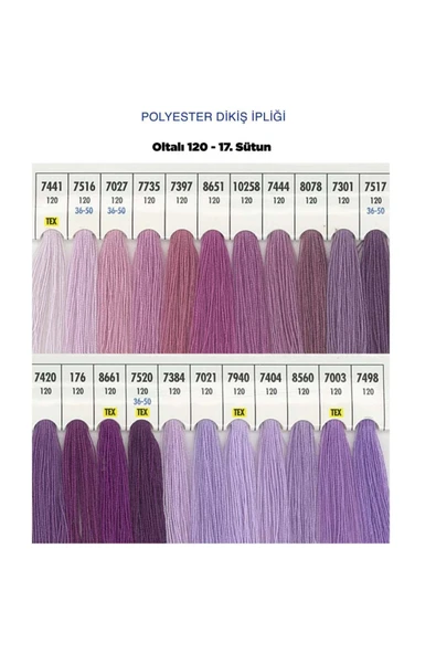 dm dikişmarket Oltalı dikiş ipi makine ipi %100 Polyester 120 Numara Dikiş Ipliği 5000 Mt Mor ürün görseli 1