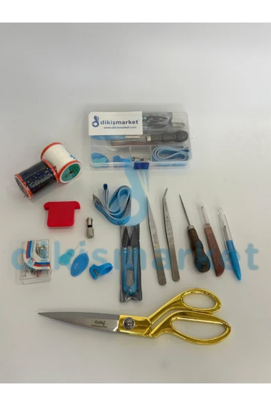 dm dikişmarket Özel Kutulu Dikiş Seti Dikişe başlangıç seti Terzi seti SET3 ürün görseli 1