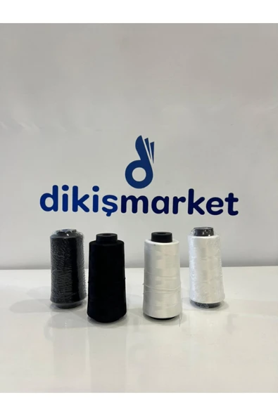 dm dikişmarket overlok makinası kullananlar için 5000mt 2 siyah / 2 beyaz 2 SİYAH / 2 BEYAZ OVERLOK ürün görseli 1