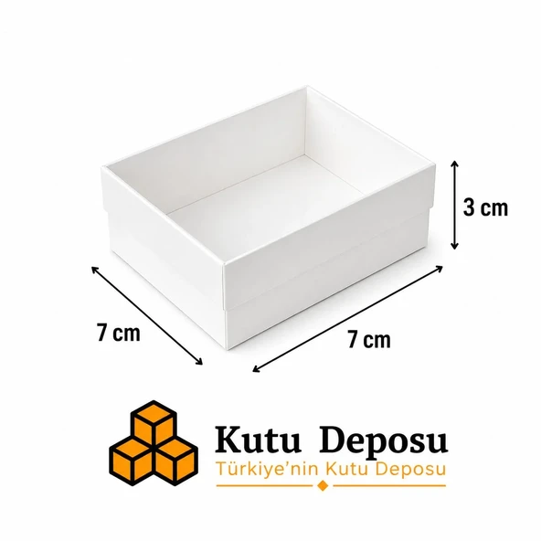 7x7x3 cm Asetat Kapaklı Takı Kutusu - Beyaz (DEMONTE) (50 ADET) ürün görseli 1