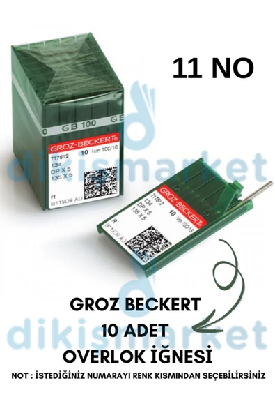 dm dikişmarket Singer Brother Jukı Sıruba Typıcal SANAYİ Konfeksiyon Terzi OVERLOK Makine GROZ İğne 11 NO ürün görseli 1