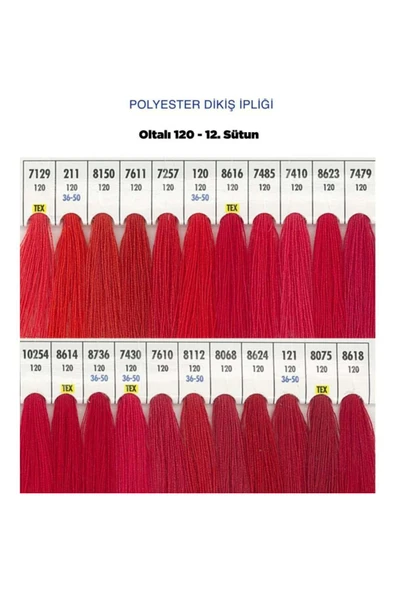 dm dikişmarket Oltalı dikiş ipi makine ipi %100 Polyester 120 Numara Dikiş Ipliği 5000 Mt Kırmızı ürün görseli 1
