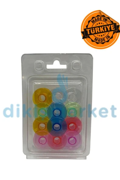 dm dikişmarket Ev Tipi Aile Dikiş Makinesi Plastik Geniş Masura Renkli 12ADET (YERLİ ÜRETİM) Çok Renkli ürün görseli 1