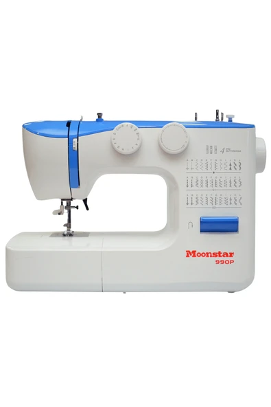 Moonstar Ev Tipi Düz Dikiş Makinesi 36 Desenli / Model 990P Mavi ürün görseli 1