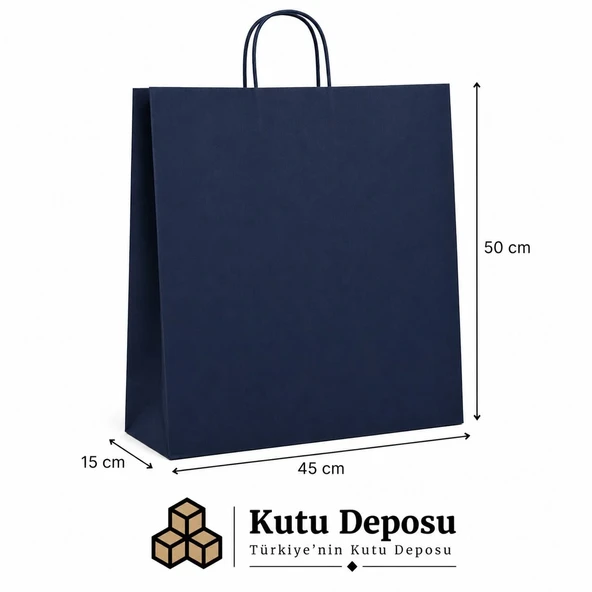 45x50x15 cm Kraft Lacivert Poşet (25 ADET) ürün görseli 1