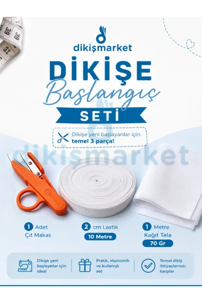 dm dikişmarket Dikişe başlangıç seti Tela lastik makas ürün görseli 1