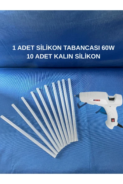 dm dikişmarket KALIN SİLİKON TABANCASI VE 10 ADET SİLİKON KALIN SİLİKON VE TABANCASI ürün görseli 1