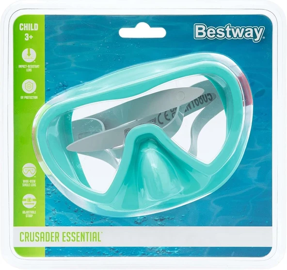Bestway Crusader Essential 3-6 Yaş Deniz Gözlüğü Çocuk Maskesi Yüzücü Gözlük Turkuaz ürün görseli 1