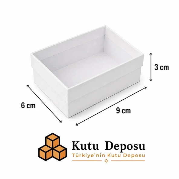 6x9x3 cm Asetat Kapaklı Takı Kutusu-Beyaz (DEMONTE) (50 ADET) ürün görseli 1