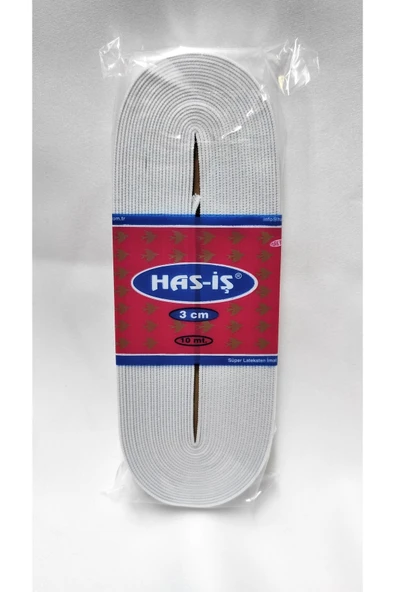 ATMACA TUHAFİYE Has-iş Beyaz 3 Cm Yassı Lastik 10 Metre Bel Paça Don Lastiği 3cmBEYAZ ürün görseli 1