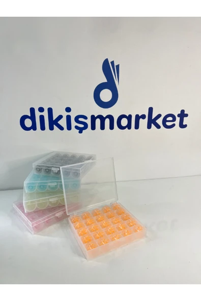 dm dikişmarket DİKİŞ MAKİNA MASURASI 25 ADET (KUTU İLE BİRLİKTEDİR) Turuncu ürün görseli 1