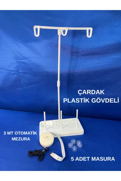 dm dikişmarket MAKİNA BEYAZ ÇARDAK SET ÇARDAK/MEZURA/5ADET MASURA ürün görseli 1