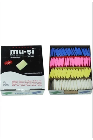 MUSİ Buhar Ile Uçan Çizgi Taşı Renkli ( 100 Adet ) Muşi Çizgi Taşı Renkli Kutu KARISIK ürün görseli 1