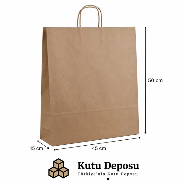 45x50x15 cm Kraft Renk Poşet (25 ADET) ürün görseli 1