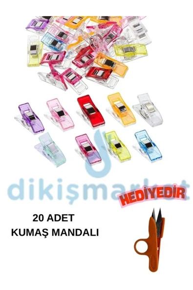 dm dikişmarket Dikiş Nakış Kumaş Kağıt Sıkıştırma Mandalı seti Çok Renkli ürün görseli 1