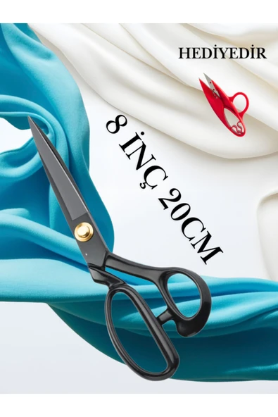 dm dikişmarket PİN Kumaş Kot Kesim Profesyonel Terzi Makası 8 İNÇ 20CM ürün görseli 1