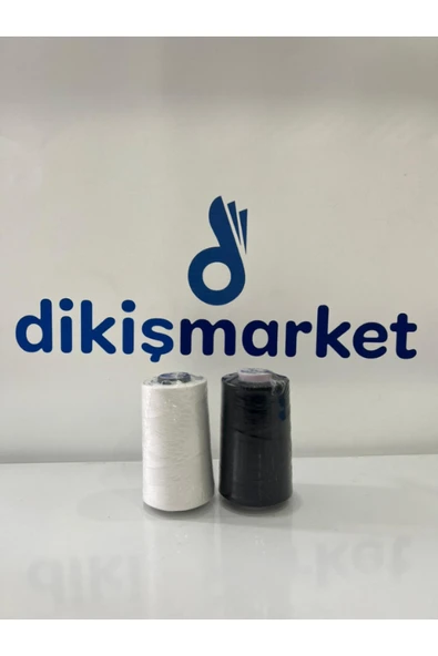 dm dikişmarket OLTALI 120no dikiş ipi makina ipi 5000mt 2 adet ip siyah/beyaz SİYAH/BEYAZ ürün görseli 1