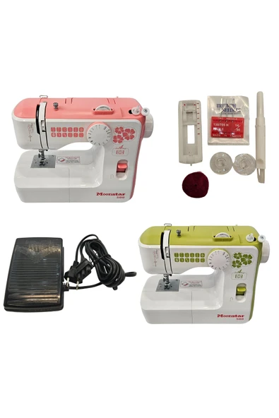 Moonstar Ev Tipi Düz Dikiş Makinesi 12 Desenli / Model 588 Yavruağzı-Beyaz ürün görseli 1