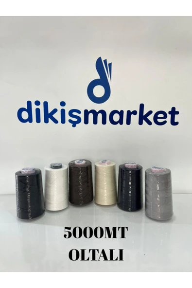 dm dikişmarket OLTALI 120no dikiş ipi makina ipi 5000mt 6 adet ip 6ADET KARIŞIK ürün görseli 1