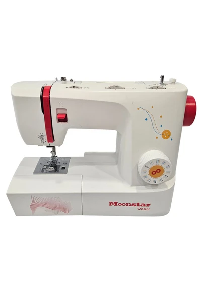 dm dikişmarket MOONSTAR BAYİ GÜVENCESİYLE EV TİPİ DÜZ DİKİŞ MAKİNASI 32 DESENLİ DÜZ DİKİŞ,ZİGZAG VE PİKO MAKİNASI Beyaz ürün görseli 1