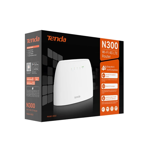 Tenda 4G03 N300 4G LTE Router ürün görseli 1