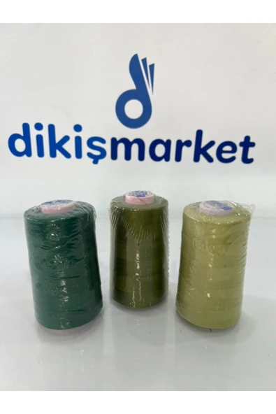 dm dikişmarket OLTALI 120no dikiş ipi makina ipi kopmaz 5000mt 3 adet ip Yeşil ürün görseli 1