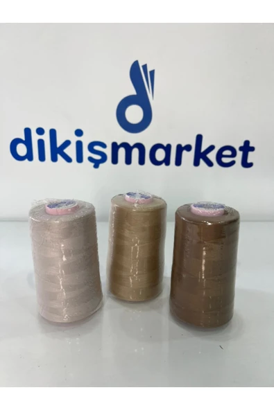 dm dikişmarket OLTALI 120no dikiş ipi makina ipi kopmaz 5000mt 3 adet ip Kahverengi ürün görseli 1