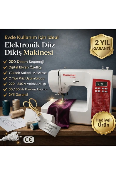 Moonstar Ev Tipi Elektronik Düz Dikiş Makinesi 200 Desen Model 2720 ürün görseli 1