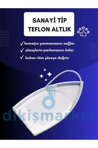 dm dikişmarket Sanayi Tipi Ütü Alüminyum Teflon Stb-200 Gri ürün görseli 1