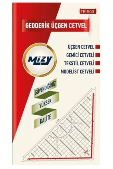 BİLKOD Geoderik Üçgen Cetvel 32 Cm Ekstra Tutuculu Ölçekli GRİ ürün görseli 1