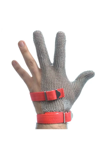 Moonstar Koruyucu Çelik Eldiven 3 Parmak Medium / BMGLV-02M gri ürün görseli 1