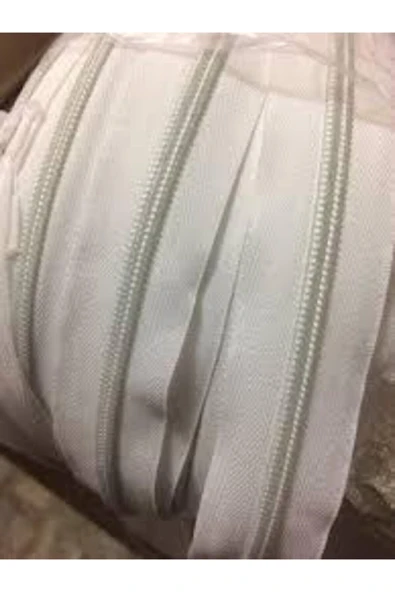 dm dikişmarket Yastık Yorgan Fermuarı Beyaz 10 Metre 10 Başlık Takılı ürün görseli 1