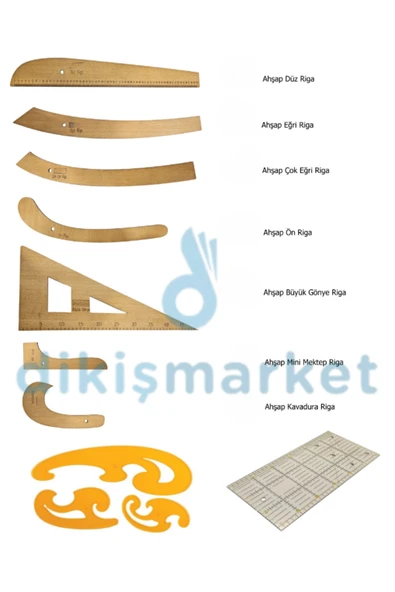 dm dikişmarket Dikiş cetvel setleri - Riga Takımı - Riga Cetveli - Riga Seti - Cetvel seti set 1 ürün görseli 1