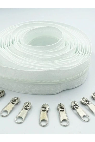 SİNGER Fermiks 20 Metre T5 Beyaz Fermuar Ve 40 Adet Beyaz Başlık ürün görseli 1