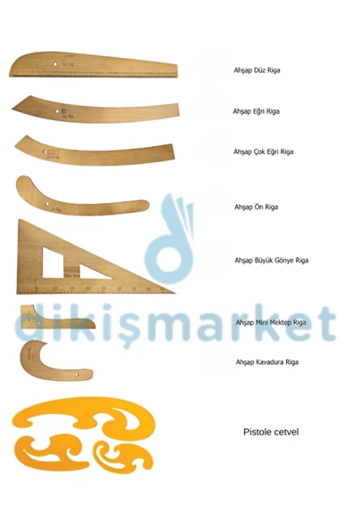 dm dikişmarket Dikiş cetvel setleri - Riga Takımı - Riga Cetveli - Riga Seti - Cetvel seti set 3 ürün görseli 1