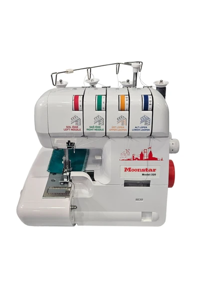Moonstar Ev Tipi Overlok Dikiş Makinesi 3-4 İplik / Model 320 BEYAZ ürün görseli 1
