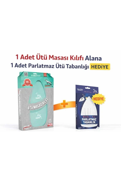 Gazella Isıya Dayanıklı Ütü Masası Bezi 135x50 cm Parlatmaz Ütü Tabanlığı Hediyeli Turkuaz ürün görseli 1