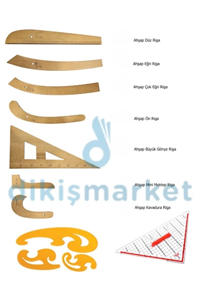 dm dikişmarket Dikiş cetvel setleri - Riga Takımı - Riga Cetveli - Riga Seti - Cetvel seti set 2 ürün görseli 1
