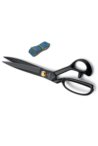 Hard Steel Terzi Makası 11 İnç 28cm Paslanmaz Çelik Somunlu Siyah Saplı Kumaş Makası HS-11 ürün görseli 1