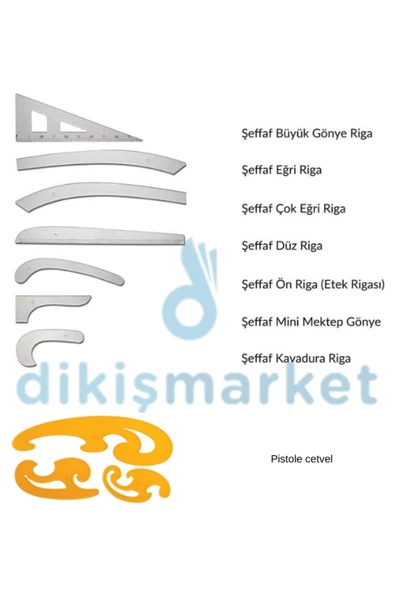 dm dikişmarket Dikiş cetvel setleri - Riga Takımı - Riga Cetveli - Riga Seti - Cetvel seti set 4 ürün görseli 1