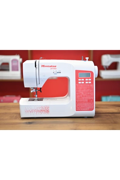 Moonstar Ev Tipi Elektronik Düz Dikiş Makinesi 200 Desen / Model 2720 KIRMIZI ürün görseli 1