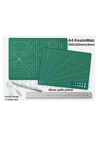 dm dikişmarket Kesme Matı Patchwork - Kesme Tablası - Kesim Altlığı A4 SET ürün görseli 1