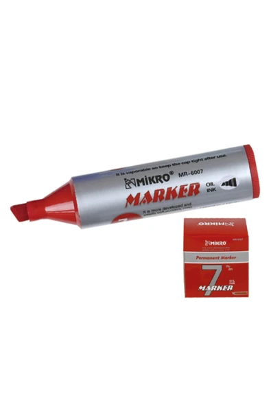 Mikro 6007 Markör Jumbo Permanent Kalem 7 Mm Kırmızı (12 Li Kutu) Kırmızı ürün görseli 1